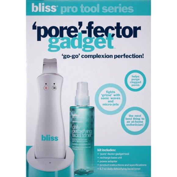 BLISS 2pc SET "PORE"-FECTOR SONIC FACE SKIN CLEANSING TOOL & TONER**NEW IN BOX! - Picture 4 of 9
